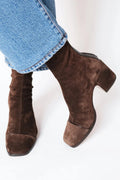 Women's Elegant Heeled Boots with Square Toe
