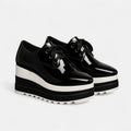 Square Toe Comfort Derby Shoes with 3.5 cm Platform Heel