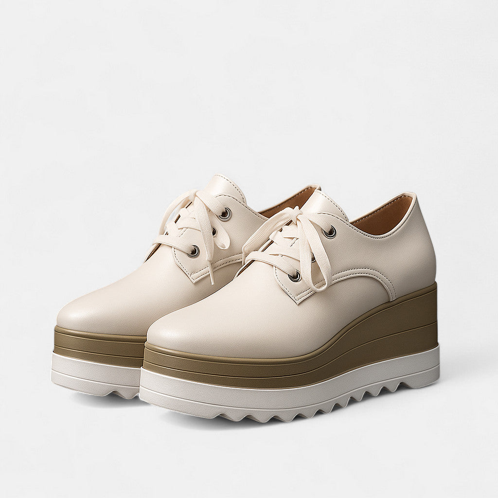 Women's Lace-Up Platform Derbies with Cushioned Insole and Water-Resistant Upper