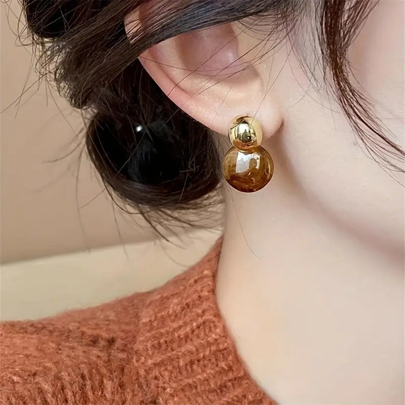 Aurélie Amber Drop Earrings | Gold