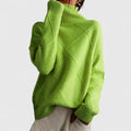 Comfortable Diamond Quilted Sweatshirt for Women with Turtleneck Long Sleeve Relaxed Oversized Knit Style