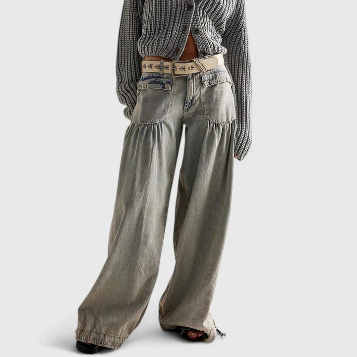 Wide Leg Trousers with Elegant Drape