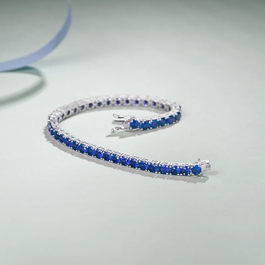 Sapphire Tennis Bracelet | White Gold