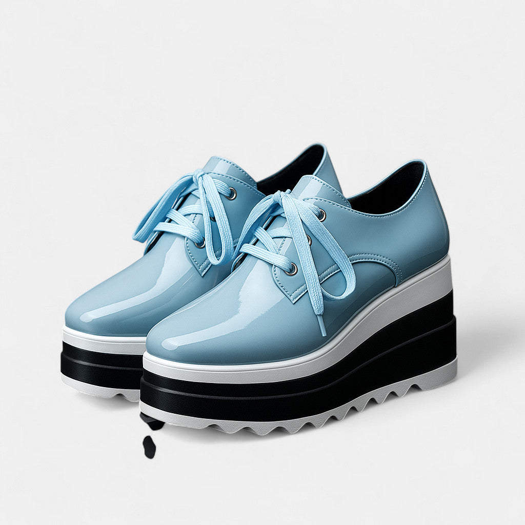 Women's Lace-Up Platform Derbies with Cushioned Insole and Water-Resistant Upper