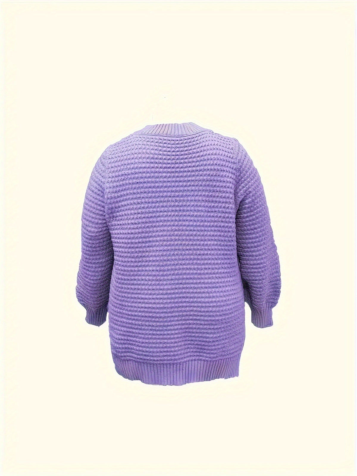 Comfortable Textured Knit Sweater for Women with Mock Neck Long Sleeve Ribbed Cuff Relaxed Oversized Style