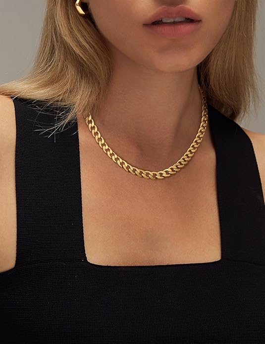 Chunky Cuban Link Necklace | Gold