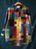 Iris | Color Block Print Shirt