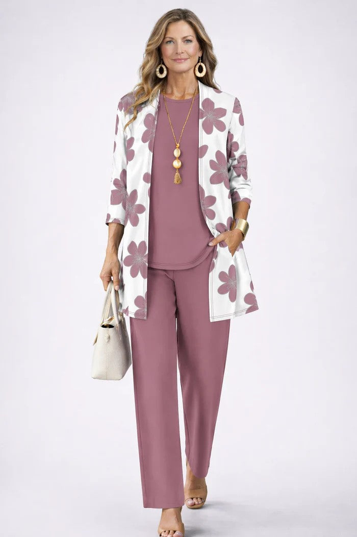 Three-Piece Matching Set with Printed Detailing