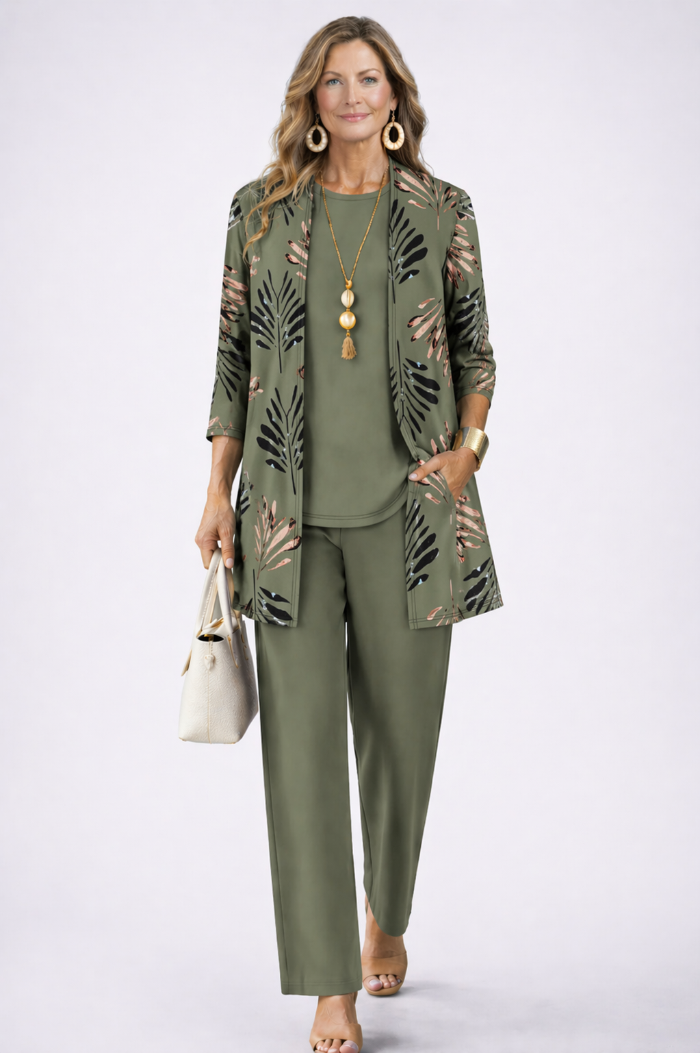 Three-Piece Matching Set with Printed Detailing