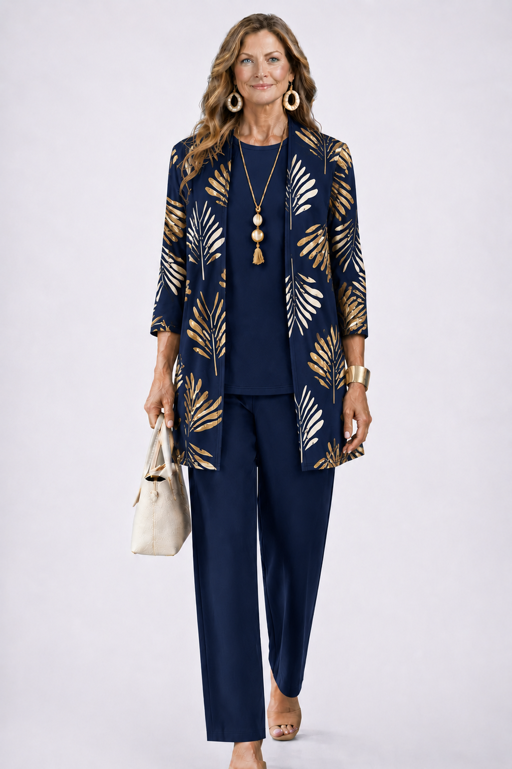 Three-Piece Matching Set with Printed Detailing