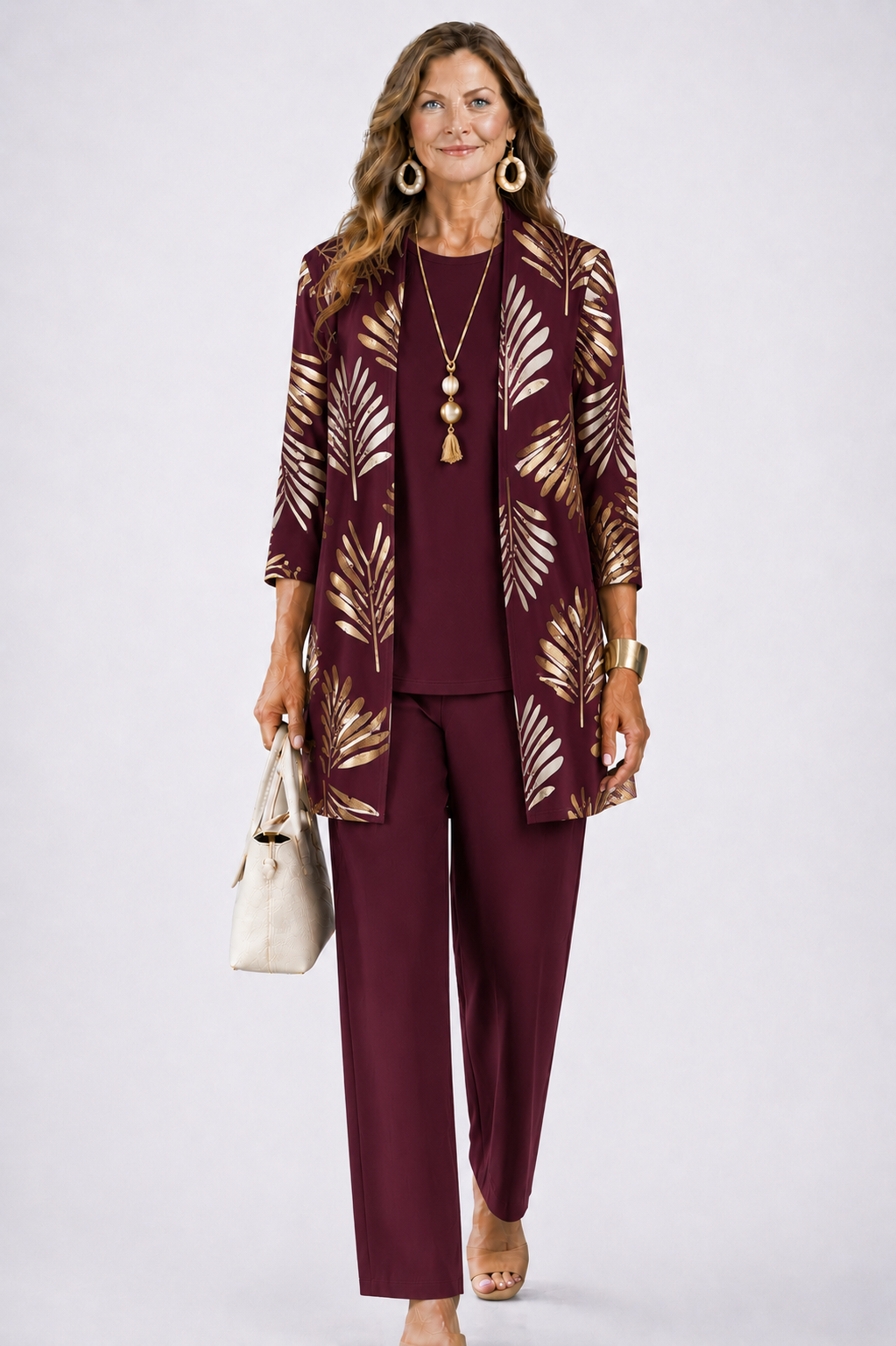 Three-Piece Matching Set with Printed Detailing