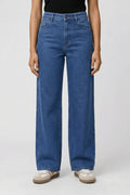 Effortless Blue Wide Leg Jeans for Women with High Waisted Relaxed Denim Casual Style