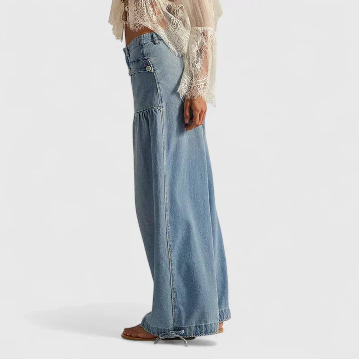 Wide Leg Trousers with Elegant Drape