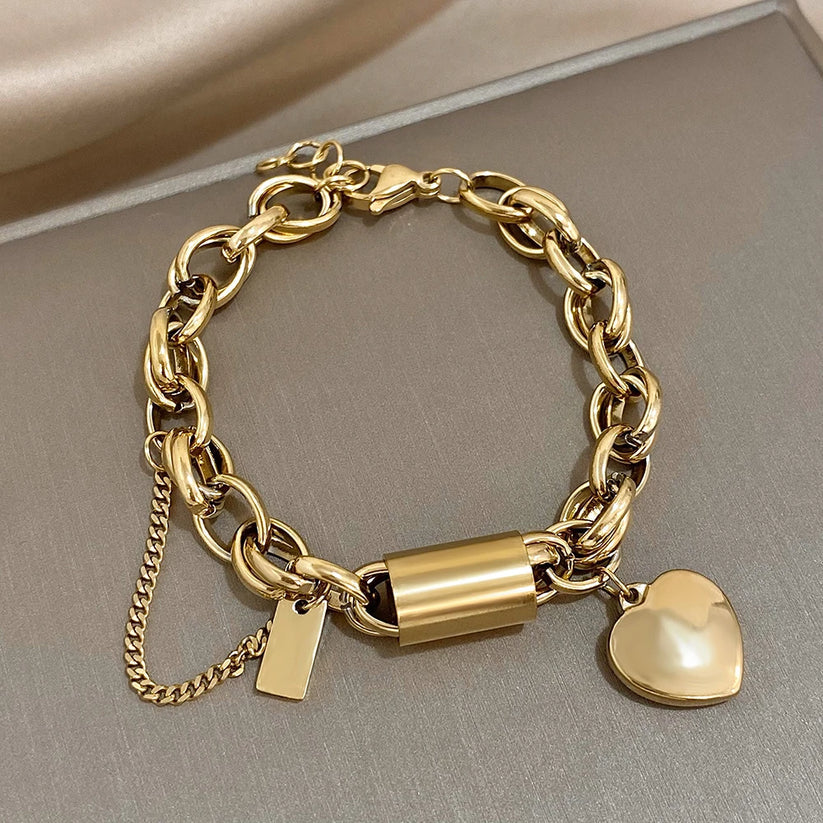 Heartened Chunky Bracelet | Gold