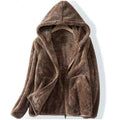Comfortable Sherpa Fleece Hoodie for Women with Hooded Long Sleeve Zip Front Relaxed Oversized Style