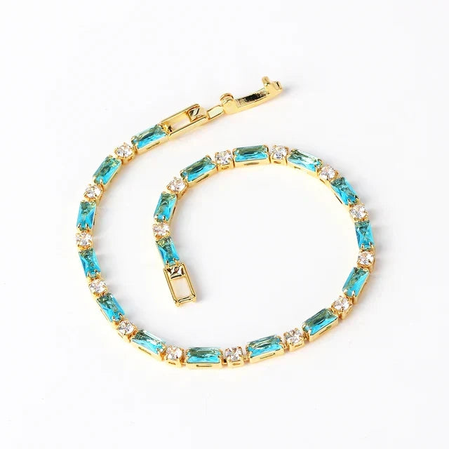 Natural Turquoise Stone Bracelet | Gold