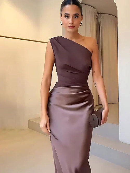 Ashley | Maxi Dress with a Guilt in Satin