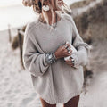 Comfortable Crewneck Sweater for Women with Round Neck Balloon Sleeve Ribbed Cuff Oversized Knit Style