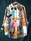 Sandra | Pawsitive Dog Print Shirt