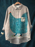 Henrietta | Playful Polka Dot Chicken Shirt