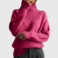 Comfortable Turtleneck Sweater for Women with High Neck Long Sleeve Relaxed Oversized Knit Style
