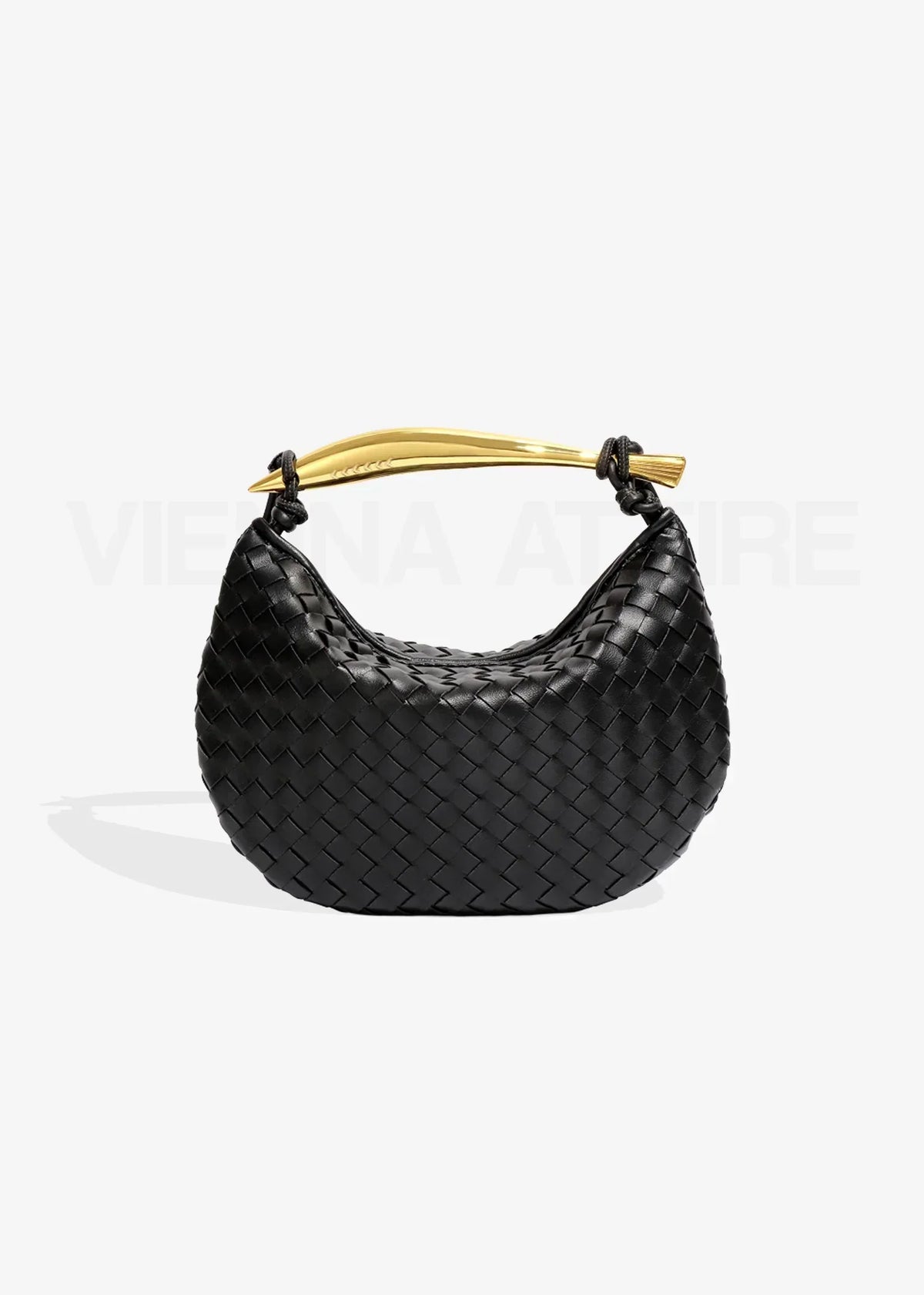 Alexandra – Woven Pattern Bag with Gold Handle