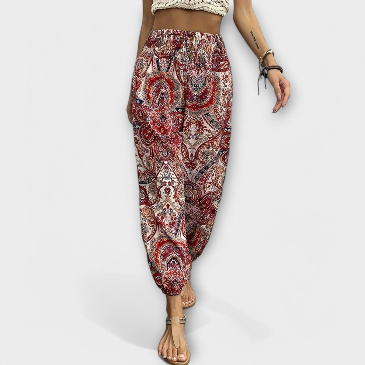 Scarlett - Pants with Ethnic Graphic