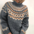 Cozy Fair Isle Turtleneck Sweater for Women with Long Sleeve Nordic Knit Pullover Winter Style