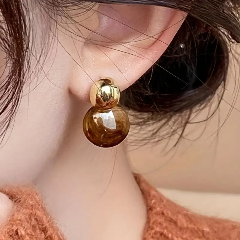 Aurélie Amber Drop Earrings | Gold