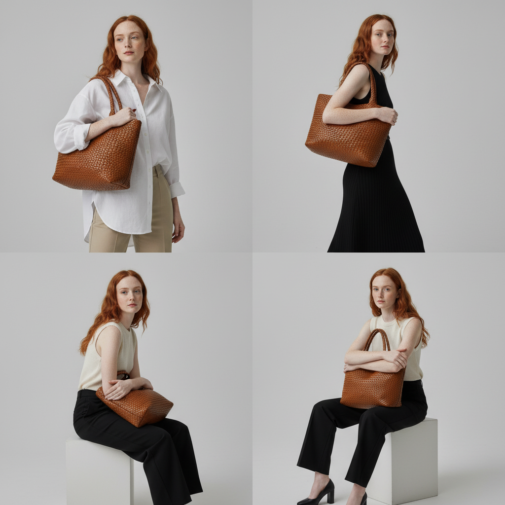 Handwoven Leather Tote in Six Seasonal Shades