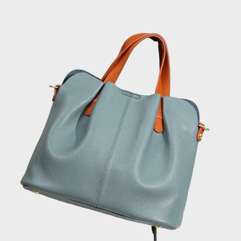 Alana | Genuine Leather Handbags Head Layer Cowhide Litchi Grain Women Handbag