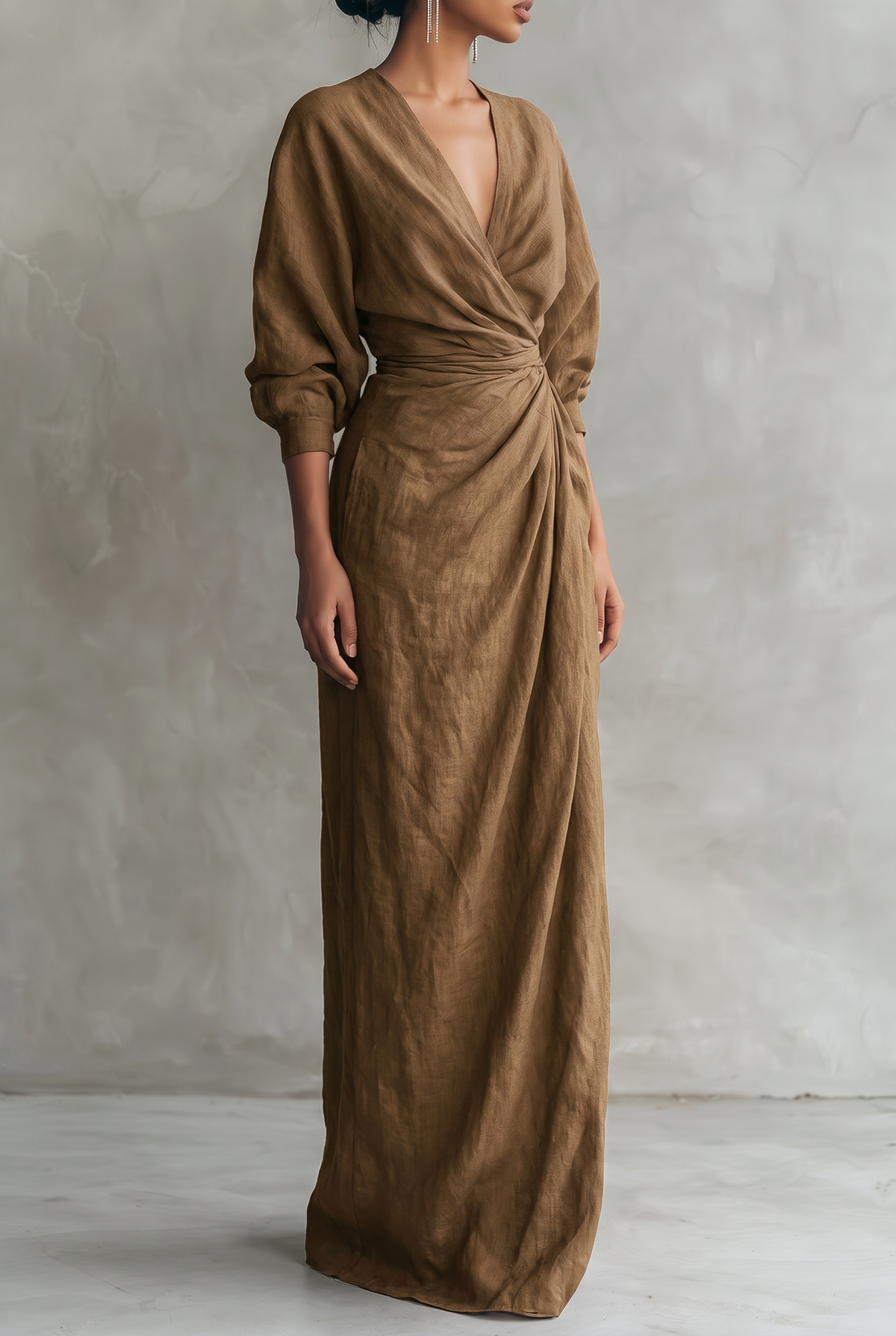 Relaxed Fit Long Dress with Half Sleeves