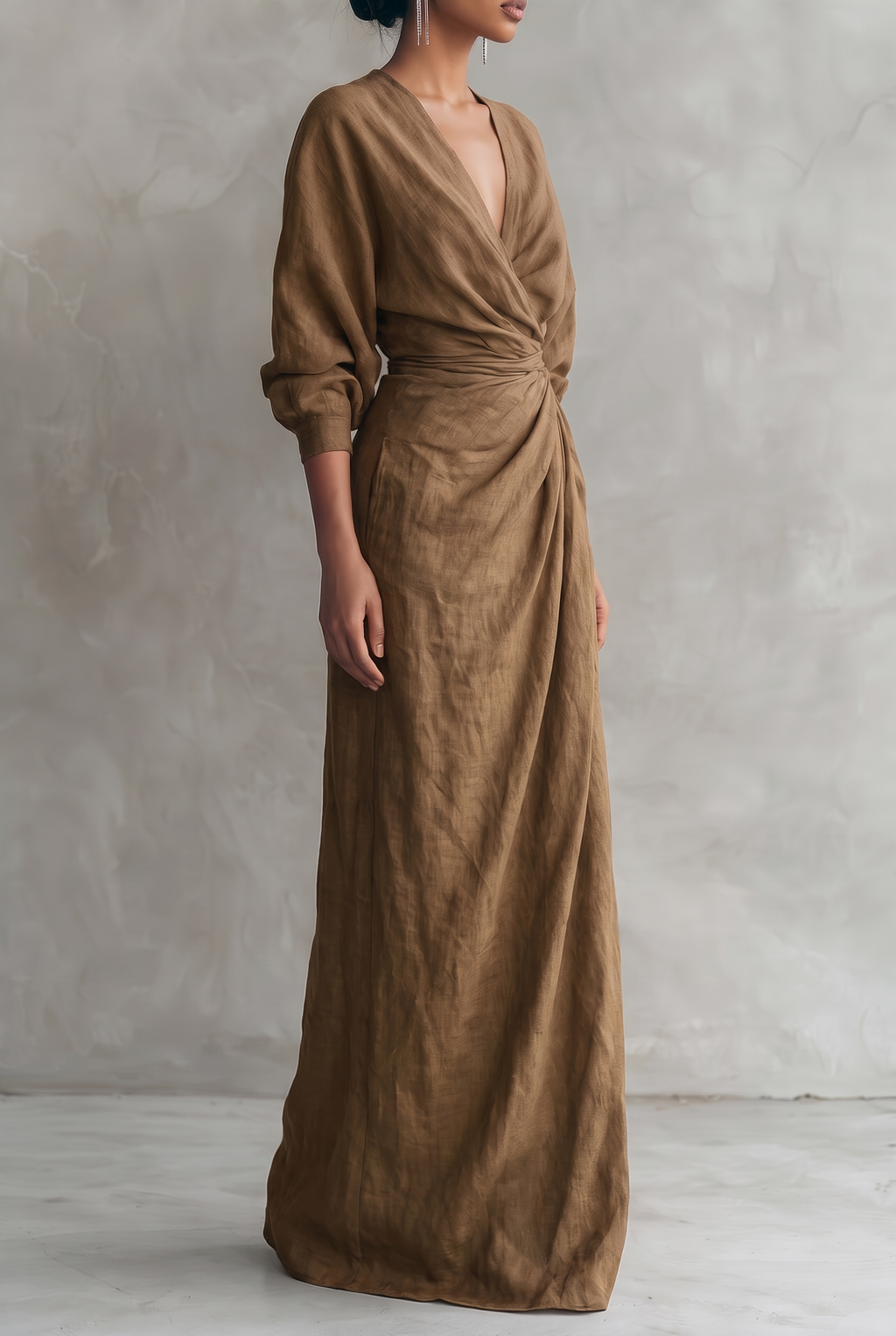 Relaxed Fit Long Dress with Half Sleeves