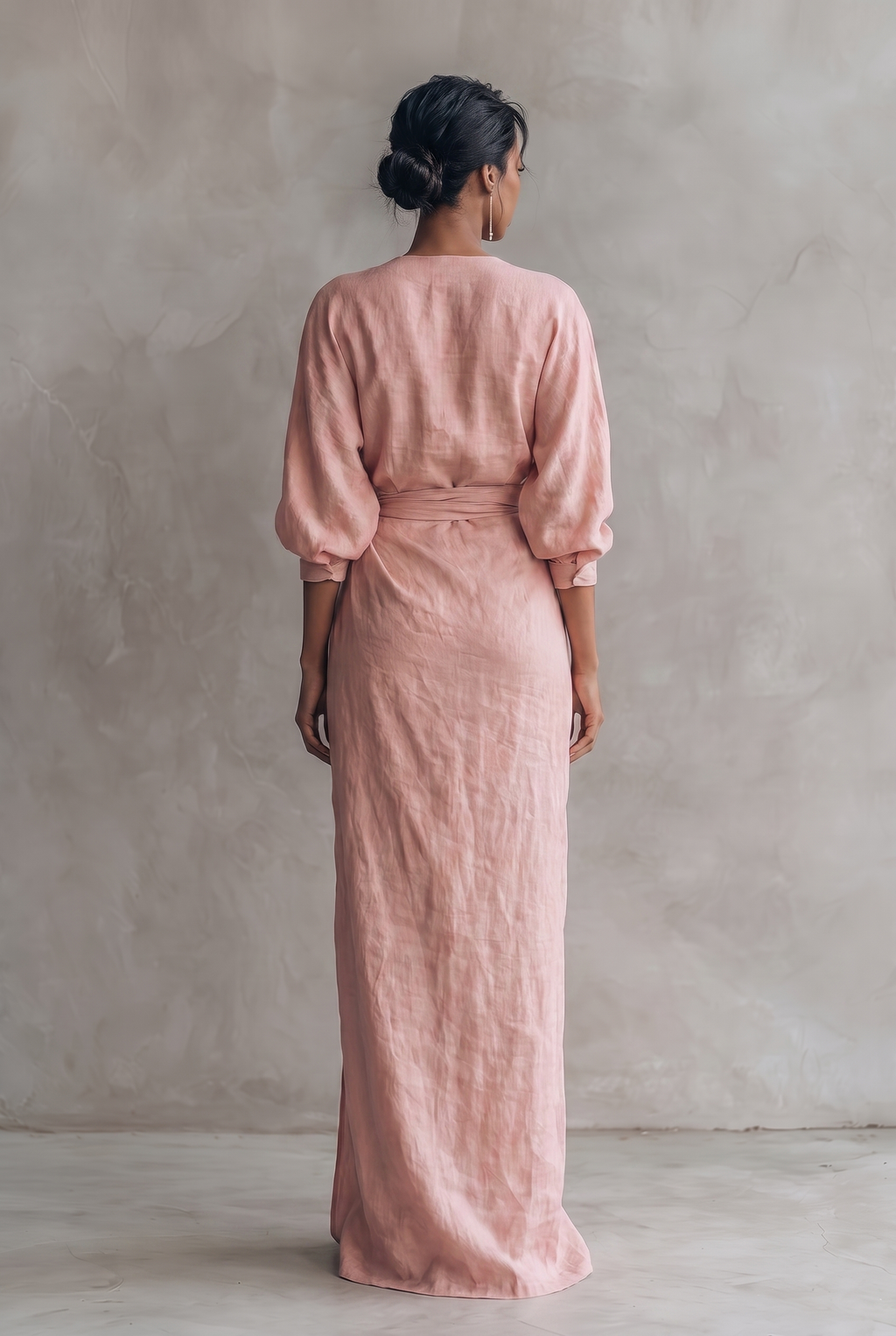 Breathable Summer Maxi Dress in Pink, Brown and Black