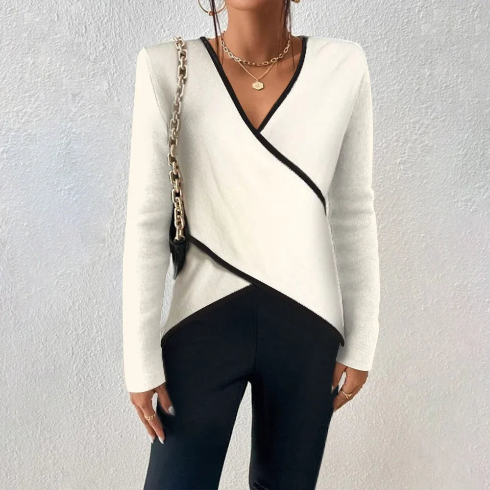 Naya | Women's Wrap V-Neck Long Sleeve Sweater