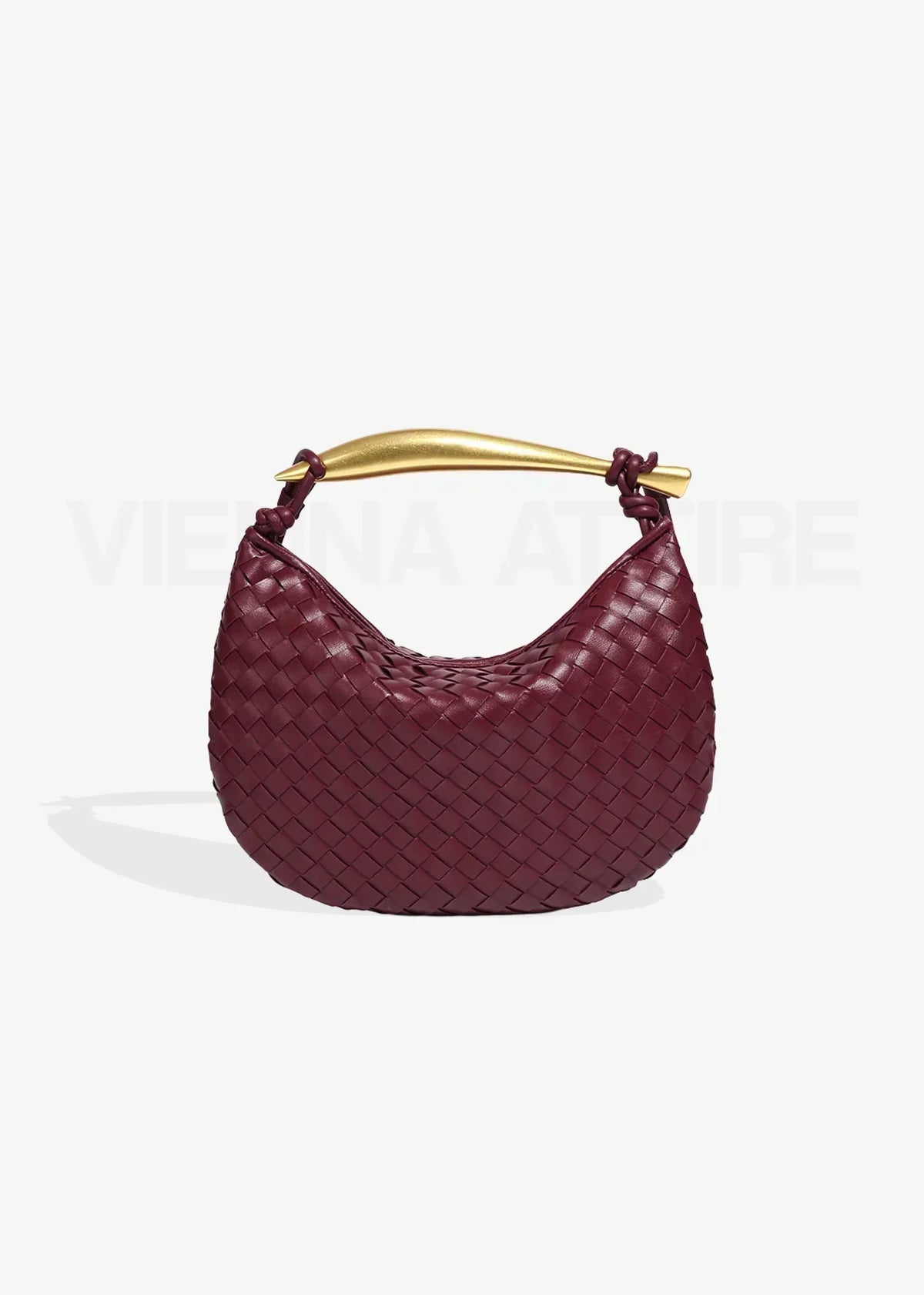 Alexandra – Woven Pattern Bag with Gold Handle