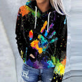 Comfortable Graphic Print Hoodie for Women with Drawstring Hood Long Sleeve Kangaroo Pocket Relaxed Style