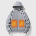 Comfortable Gray Zip Up Hoodie for Women with Hooded Long Sleeve Heated Kangaroo Pocket Relaxed Style