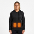 Comfortable Black Heated Hoodie for Women with Hooded Long Sleeve Kangaroo Pocket Relaxed Style