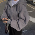 Comfortable Oversized Zip Up Hoodie for Women with Drawstring Hood Long Sleeve Relaxed Casual Style
